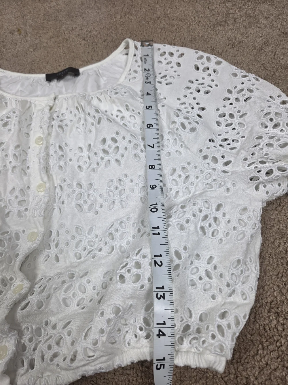 Women’s White Eyelet Button-Front Blouse